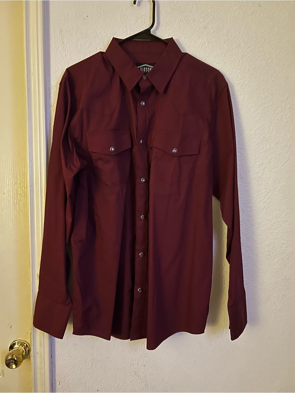Gibson Men's Button-Down Shirt in Deep Burgundy